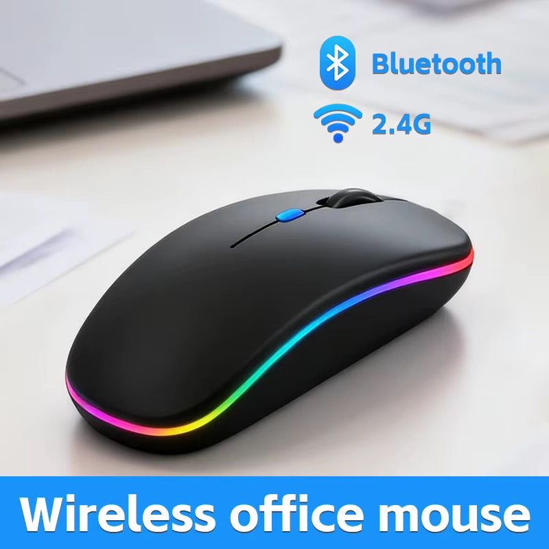 Modern Mini LED Backlit 4-Button 2.4G Dual Mode Wireless for 5.2 Rechargeable mice Optical Tracking
