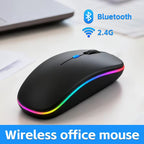 Modern Mini LED Backlit 4-Button 2.4G Dual Mode Wireless for 5.2 Rechargeable mice Optical Tracking