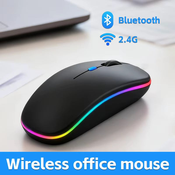 Modern Mini LED Backlit 4-Button 2.4G Dual Mode Wireless for 5.2 Rechargeable mice Optical Tracking