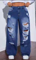Ladies high waist baggy jeans
