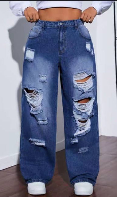 Ladies high waist baggy jeans