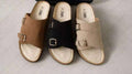 Double-buckle slide sandals