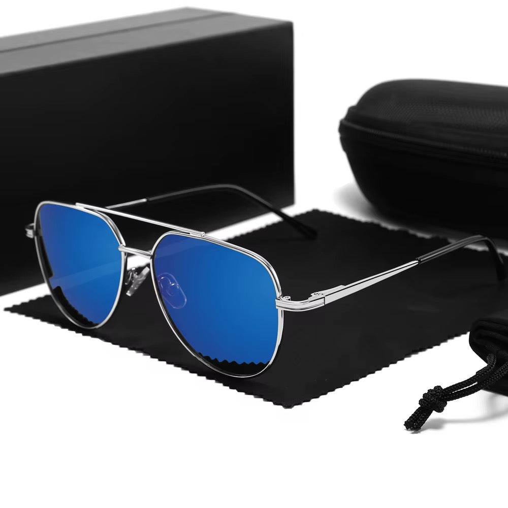 Vintage Men Double Brigde sunglasses UV400 lens Metal Sunglasses