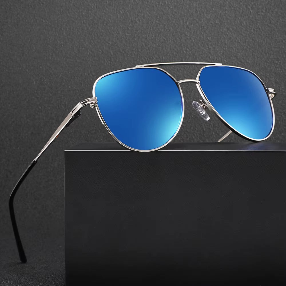Vintage Men Double Brigde sunglasses UV400 lens Metal Sunglasses