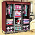 3 Column Cloth Metallic Wardrobe