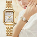 Luxury Rectangle Ladies Steel Band Quartz Watch