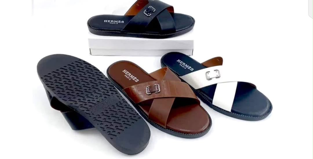 Men’s luxury Hermes cross strap sandals
