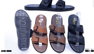 Men’s double-buckle slide sandals