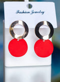 Gold circle-drop earrings